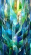 © Bruno - Abstract stained glass art in blue and green tones for modern home decor and digital backgrounds use art