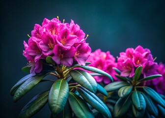 Wall Mural - lush rhododendron cluster: elegant minimalist botanical stock photo
