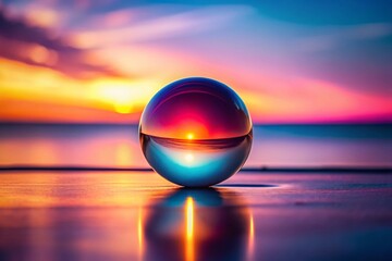 Wall Mural - minimalist sphere: soft light & shadow panoramic photography