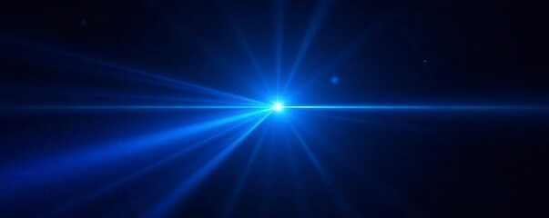 vibrant blue laser beam cuts through black void, blue, backdrop