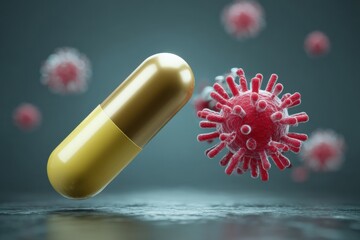 Poster - Visual Representation of Antibiotic Capsule Challenging Resistant Bacteria in a Conceptual Design Generative AI