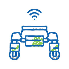Wall Mural - remote vehicle smart farm icon doodle illustration