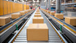 © newlifestock - Pharma production line with cardboard boxes moving on conveyor belts in large industrial warehouse for packaging and shipping