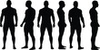 © Royal Ability - Male human body silhouette set front side and profile views vector illustration for anatomy and design purposes