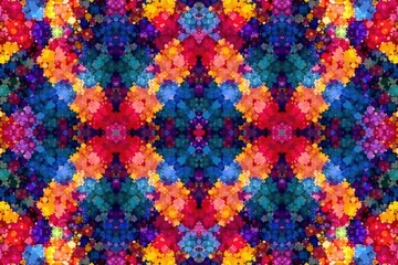 Wall Mural - repeating geometric shapes forming a textile design , pastel, retro, tone