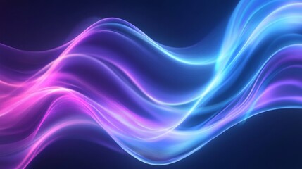 Wall Mural - background image of glowing light waves in motion, creating a dynamic and shiny effect, with soft gr