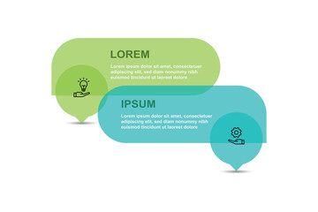 Leinwandbilder - 2 step columns infographic template vector element. Banner presentation design suitable for business information and web graphic design.