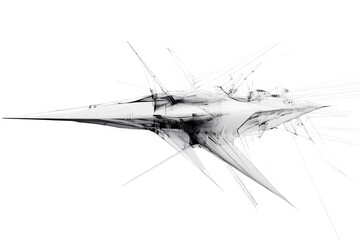 Leinwandbilder - Monochromatic Abstract of Angular Forms and Linear Radiations on Transparent Field