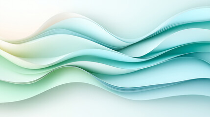 Wall Mural - abstract teal wave: serene flowing teal and mint green waves create an abstract background perfect f