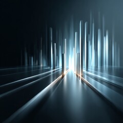 Poster - Abstract Cityscape: A futuristic digital rendering with luminous structures and sleek, reflective surfaces.