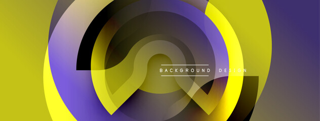 Aufkleber - Abstract fluid shapes, yellow, purple gradients. Modern design elements create dynamic composition. Minimalist style, smooth transitions.