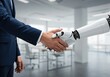 © Raditya Pawitra  - close up of robot hand shaking hands with human businessman to work together to build business
