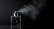 © Farhan - Elegant perfume bottle spraying fragrance on a dark, ethereal background