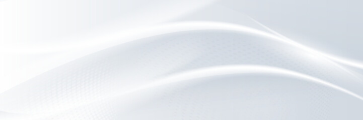 Fototapete - White Abstract Wavy Background with Subtle Dotted Pattern