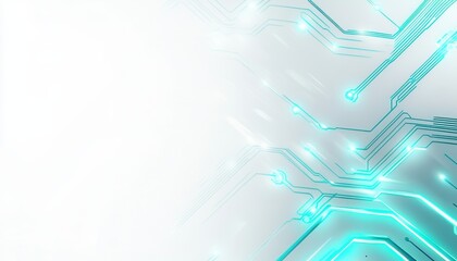 Poster - Abstract Circuit Board with Glowing Blue Lines Detailed Technology Background Electronic Design and Futuristic System for Communication Innovation High Tech Concept