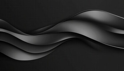 Aufkleber - Abstract Dark Gray Wavy Lines on Black Background for Modern Art and Design