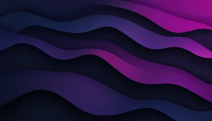 Poster - Abstract Dark Wave Background with Blue and Purple Gradient Texture Design and Modern Geometric Elements