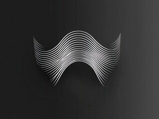 Aufkleber - Abstract Wavy Lines Pattern on Dark Background Minimalist Curved Design with Geometric Shapes