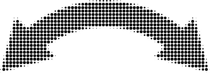 Wall Mural - abstract retro illustration of round halftone double sided arrow pointing left and right. black circ