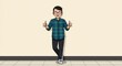 © Gambar - Enthusiastic cartoon character offering double thumbs up against a neutral backdrop, radiating positivity and approval with confident stance and engaging expression