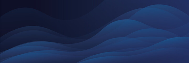 Wall Mural - experience the modern elegance of the abstract gradient wave background. its dark blue waves create 