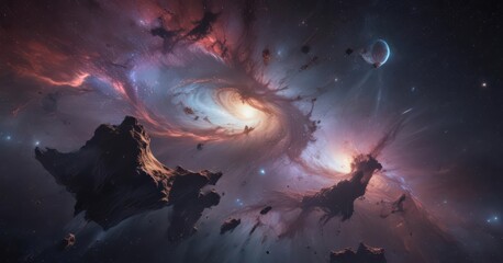 Wall Mural - vast, star-strewn cosmic expanse, swirling nebulae, outer space, space dust