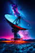 © Digi - A satellite dish in the middle of a field under a starry sky