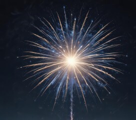 Wall Mural - isolated blue fireworks burst against a starry night sky , isolated, festive