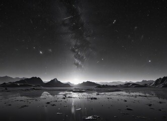 Wall Mural - ink-black sky, countless diamond-like stars scattered across infinite expanse , cosmos, universe, de