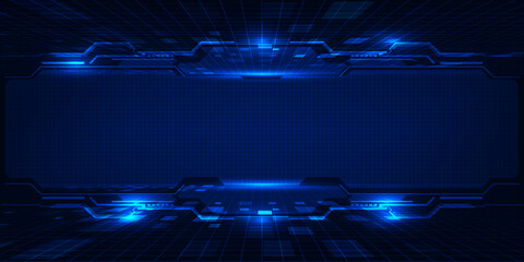 Wall Mural - abstract technology background. futuristic digital space technology concept.