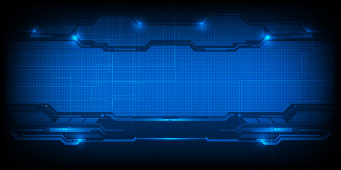 Wall Mural - abstract futuristic digital technology background with grid line field copy space and futuristic dig