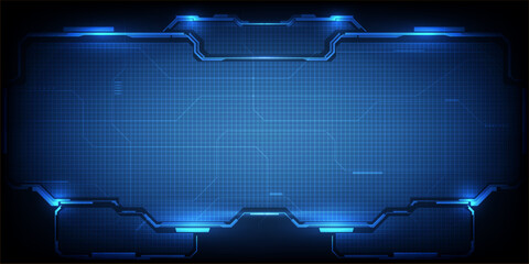 Wall Mural - futuristic frame,screen,panels,border and windows for head up display or dashboard control and techn
