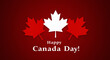 © EpicVisuals - Happy Canada Day Banner with Maple Leaves on Red Background