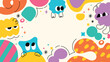 © TWINS DESIGN STUDIO - Kids and children background vector. Fun Childish hand drawn doodle design. Playful cartoon design for packaging design, wallpaper and print.