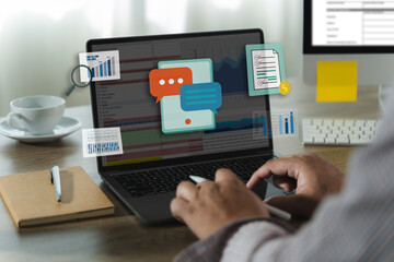 businessman working with data and graphs in spreadsheet documents for online analysis Microsoft Excel project dashboard accounting digital.