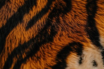 close-up tiger-patterned fur