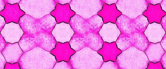 Wall Mural - vintage magenta pink hexagonal tile pattern, seamless texture ideal for textile, wallpaper, or banne