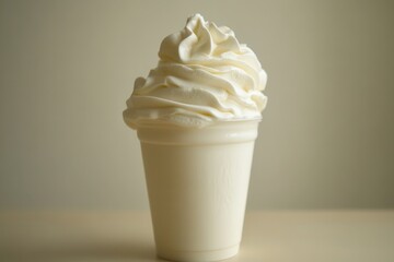 Aufkleber - Delicious whipped cream in a cup. A sweet and creamy treat, perfect for a quick dessert or a delightful topping for your favorite treats.