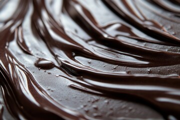 Poster - A decadent texture of glossy dark chocolate, swirled into an irresistible pattern. It is rich, smooth, and has a mouthwatering appeal.