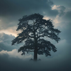 a majestic solitary tree stands tall its
