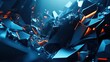 © novi syahdah - Abstract geometric composition with polygonal shards and glowing accents