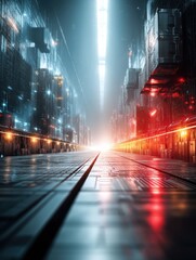 Leinwandbilder - Futuristic Factory Shutdown Reflecting the Challenges of Decoupling Global Supply Chains Generative AI