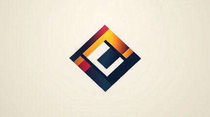Wall Mural - digital illustration of a complex, geometric, dark and warm-toned diamond shape.
