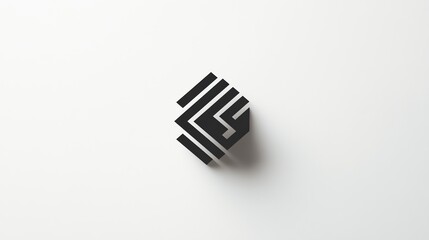 Wall Mural - digital illustration of a complex, intersecting black geometric pattern on a white background.