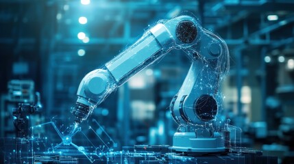 Leinwandbilder - Industrial robotic arm in action, showcasing intricate design and precision