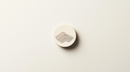 Wall Mural - digital illustration of a minimalist, layered, wood-toned icon with upward-pointing arrows.