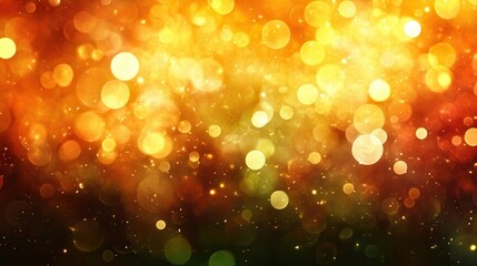 Abstract bokeh background of warm, golden lights
