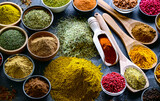 Composition with assortment of spices and herbs
