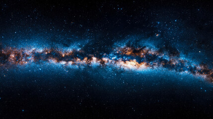 Wall Mural - celestial canvas: a panoramic view of the milky way galaxy sprawling across the night sky, an awe-in