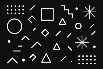 Poster - abstract geometric shapes pattern on black background
